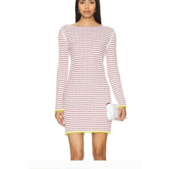 Guest in Residence Dresses & Skirts - GUEST IN RESIDENCE Sz S Small Red White Stripe Ribbed Dress